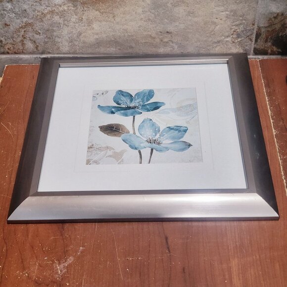 Blue Tops Floral Print Matted Framed Wall Art 2015 - Picture 5 of 12